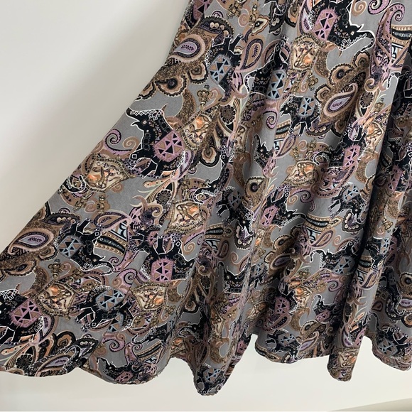 Vintage Heart & Roses Elephant Paisley Abstract Print Sleeveless Swing Dress - Picture 4 of 16